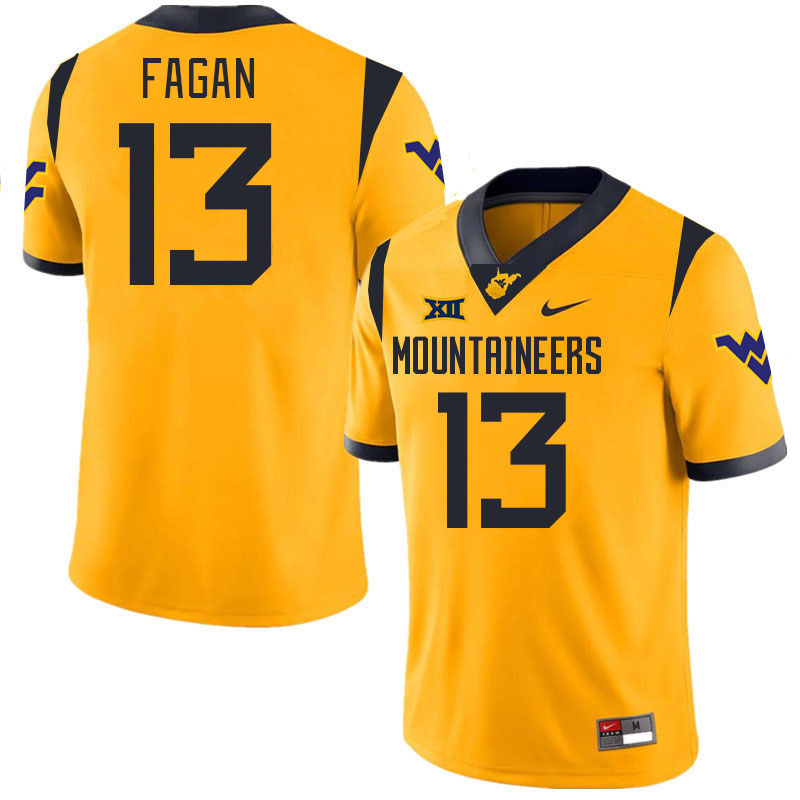 Men #13 Dontez Fagan West Virginia Mountaineers College 2024 New Uniforms Football Jerseys Stitched